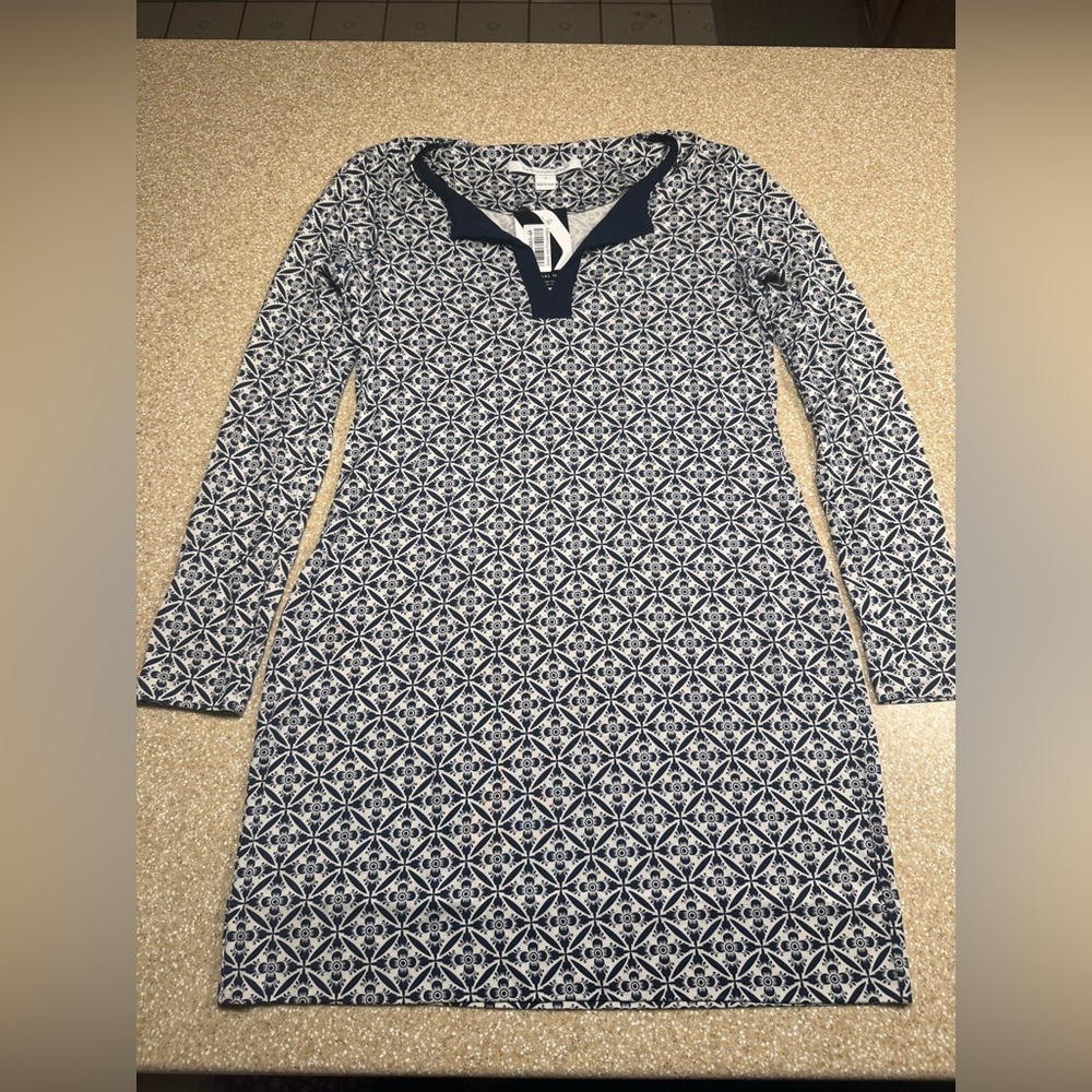 Diane Von Furstenberg Blue and White Patterned Dress